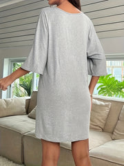 Soft & Comfy V Neck Lounge Dress