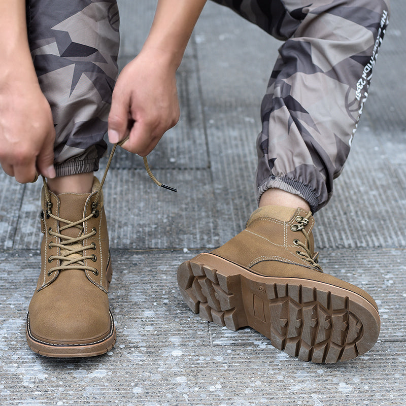Men's Waterproof Safety Brown Boots For Winter