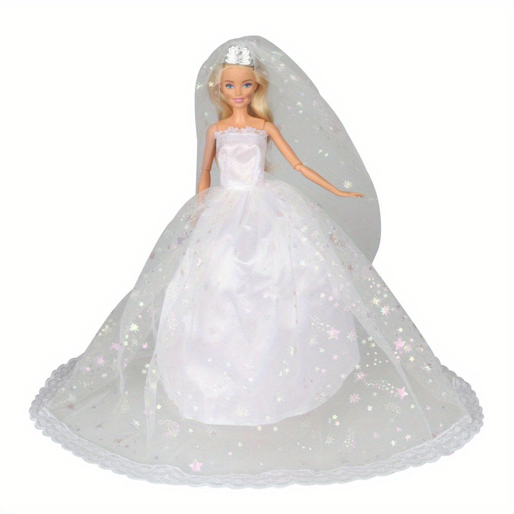 Doll Dresses Wedding Dresses With Crown Veil Party Skirts