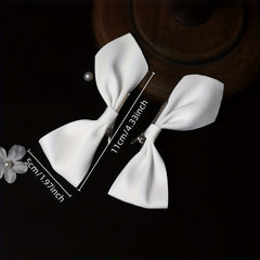 Satin Bowknot Hair Clip Non slip Clip Hair Accessories