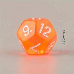 10pcs Colorful 12 Sided Acrylic Crystal Dices For Board Game