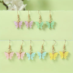 Colorful Butterfly Earrings Set for Girls - 5 Pairs