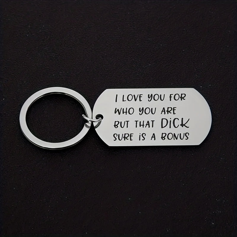Creative Letter Keychain Couple Stainless Steel Holiday Husband Gift