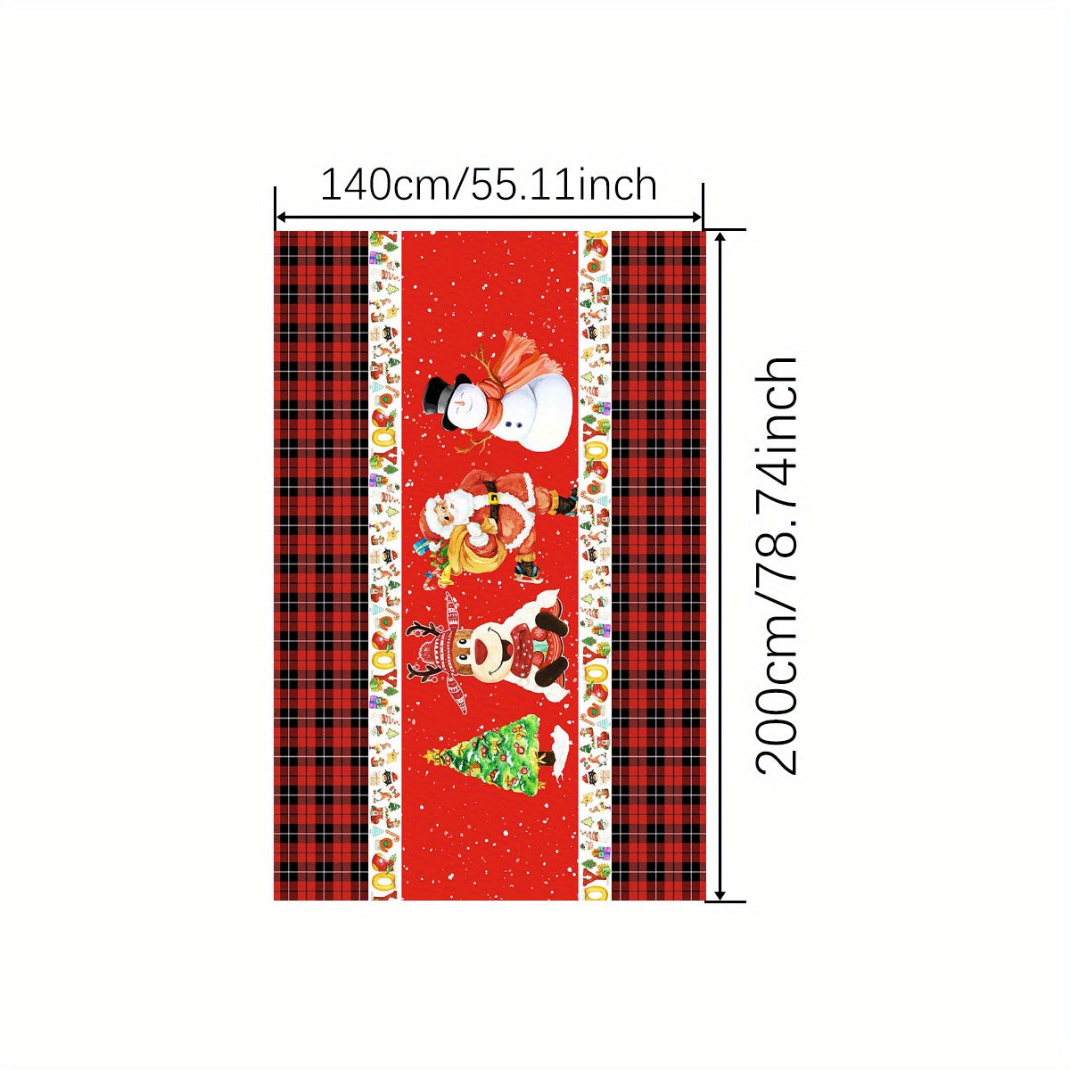Polyester Tablecloth Merry Christmas Table Cover Christmas Tree Snowman Pattern