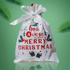 Christmas Drawstring Gift Bag Santa Claus Candy Bag 1pc