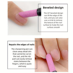 3pcs Nail Sanding Pen Cuticle Trimming Stick DIY Manicure Repair Tool