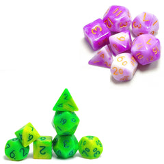 Mini Dice Set Purple & Dark Green for Table Game