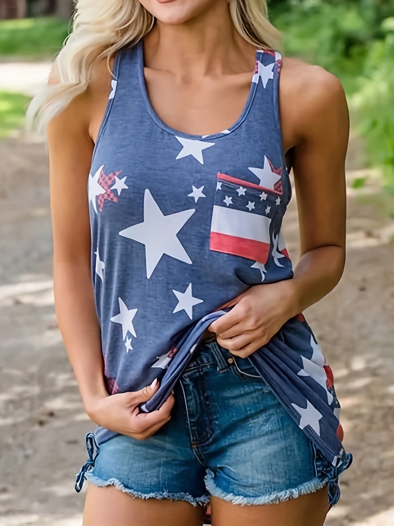 Summer American Independence Flag Tank Top for Women
