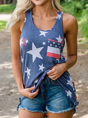 Summer American Independence Flag Tank Top for Women