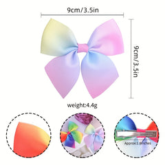 Sweet Gradient Ribbon Bow Hair Clips for Girls