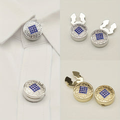 2pcs Rhinestone Button Covers Men Women Fashion Accessory Hidden Buttons