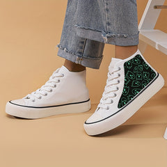 Alien Print Lightweight High Top Canvas Sneakers