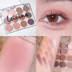 12-Color Eyeshadow Palette Natural Nude Makeup Matte Shimmer Glitter Pigment