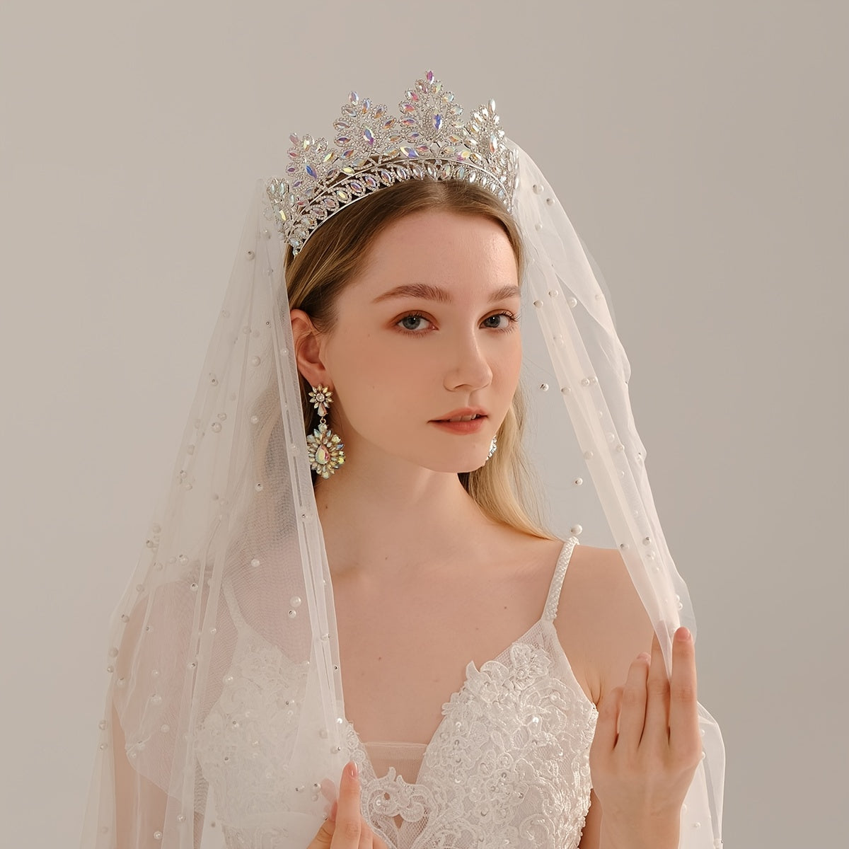 Baroque Crystal Bridal Tiara Crown Zircon Bridal Queen Crown