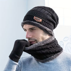 Winter Warm Velvet Knitted Hat Neck Cover Unisex Fashionable Windproof