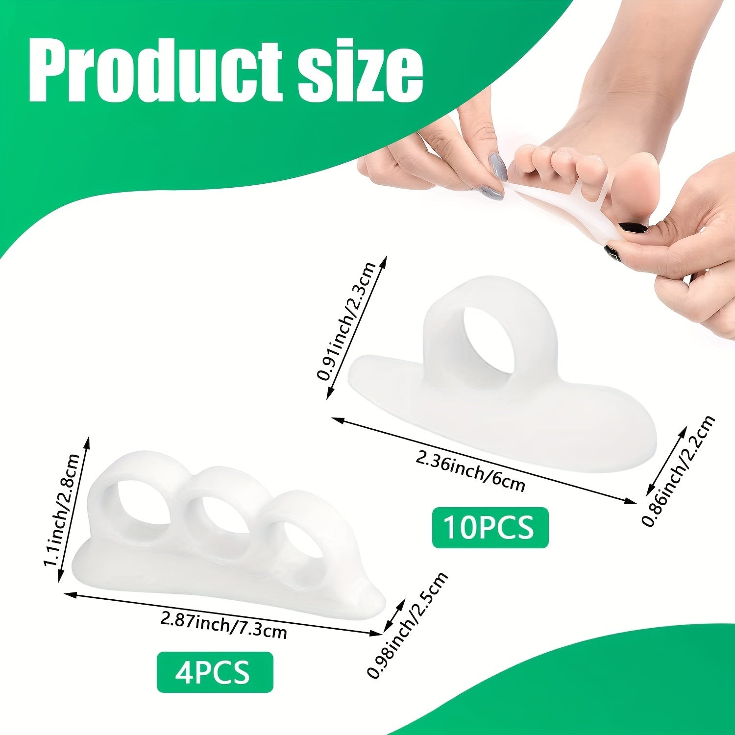 7 Pairs Hallux Valgus Toe Separators for Bunion Hammer Toes Plantar Fasciitis