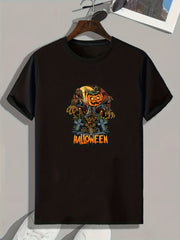 Halloween Graphic Print Sports T shirt Men's Casual Stretch Tee Shirt