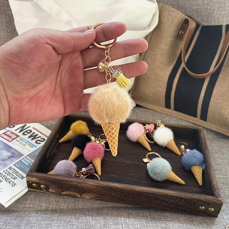 Cute Ice Cream Keychain Plush Toy