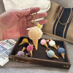 Cute Ice Cream Keychain Plush Toy