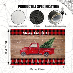 Christmas Truck Doormat Anti-fouling Portable Waterproof Mat