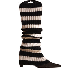 Knit Leg Warmers Harajuku Punk Style Knee High Striped Leg Warmer Socks