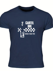 Men's Checker Graphic T-Shirt for Summer Outdoor