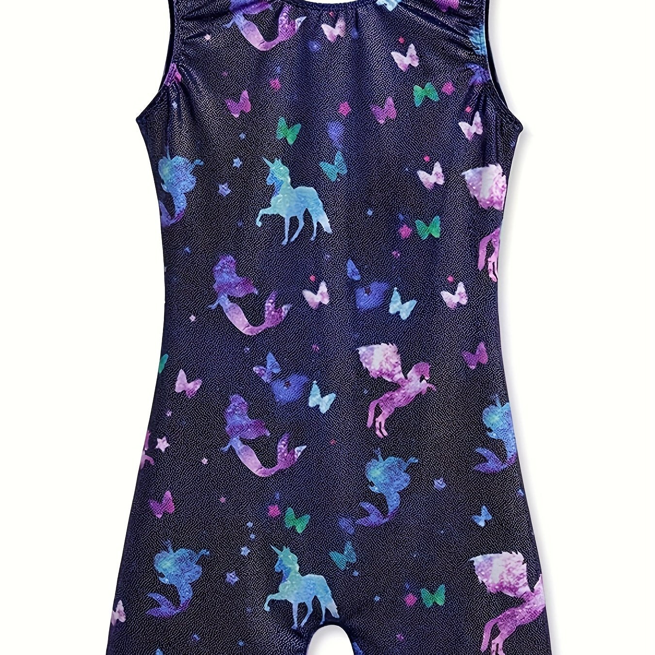 Unicorn & Mermaid Graphic Ballet Leotard Dance Suit for Girls