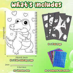 Foil Craft Animal DIY Art Kit - Creative No Mess Art Fun Set for Kids
