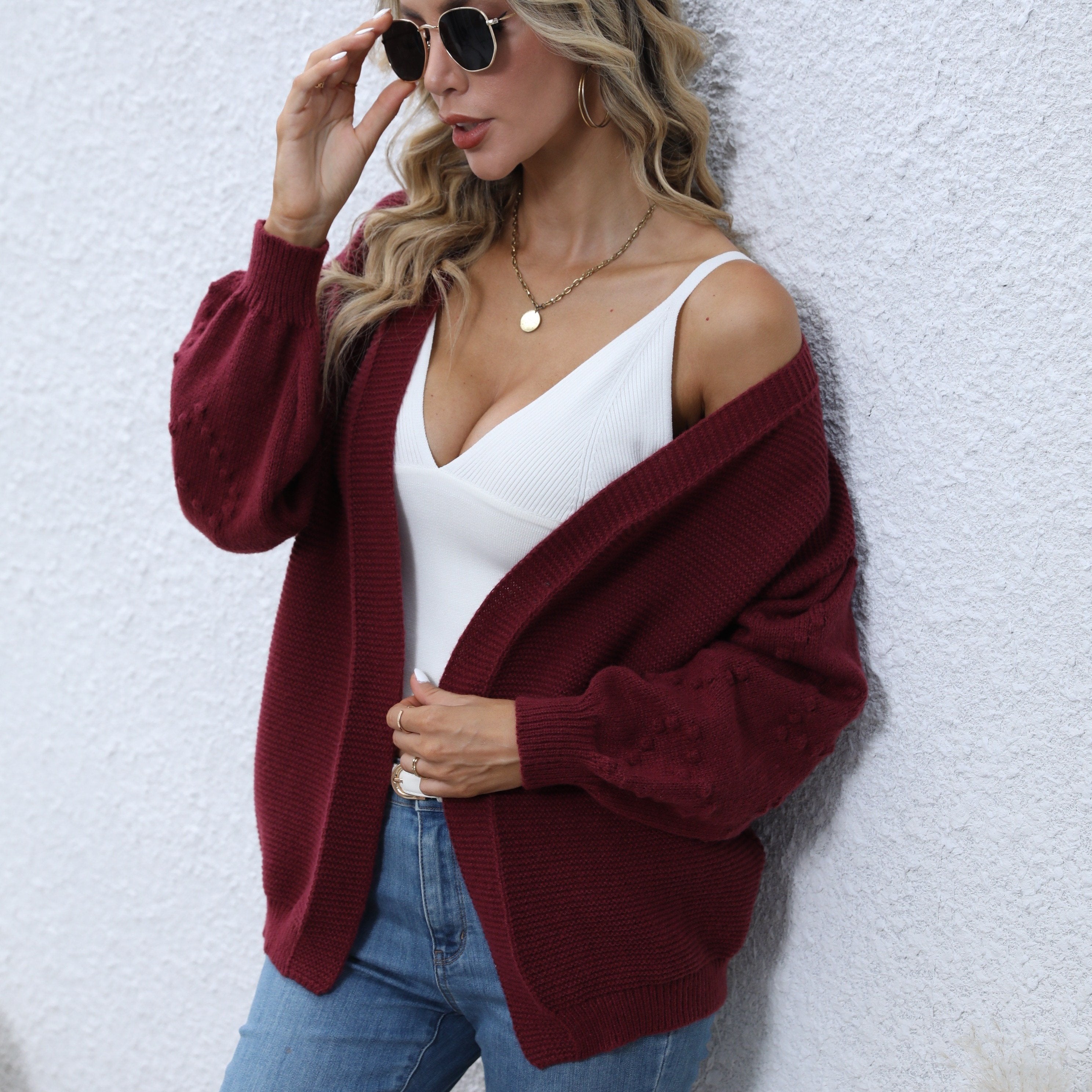 Vintage Long Sleeve Cardigan Women's Clothing