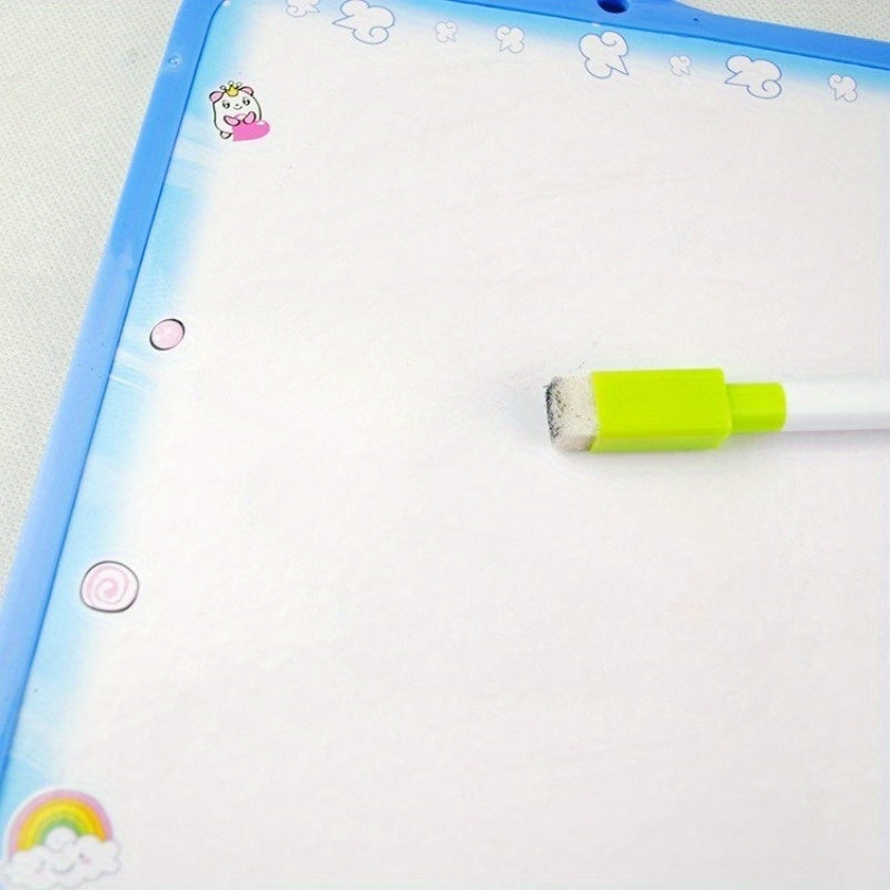 Dual Sided Dry Erase Board Portable with Eraser Holder Pastel Colors Pink Green