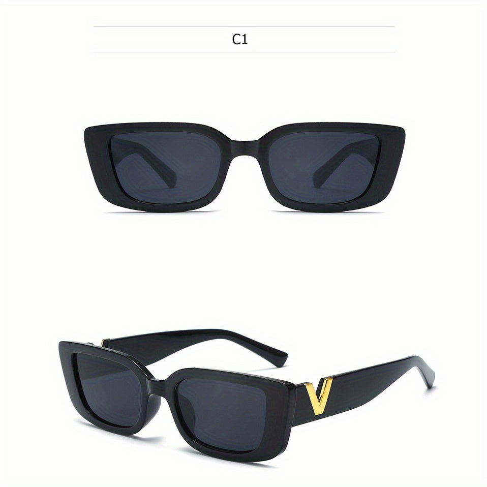 Rectangular Sunglasses for Men Women Retro Vintage UV400 Sun Shades