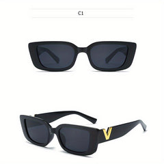 Rectangular Sunglasses for Men Women Retro Vintage UV400 Sun Shades