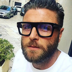Men's Square Flat Mirror Myopia Glasses Anti Light PC Spectacles