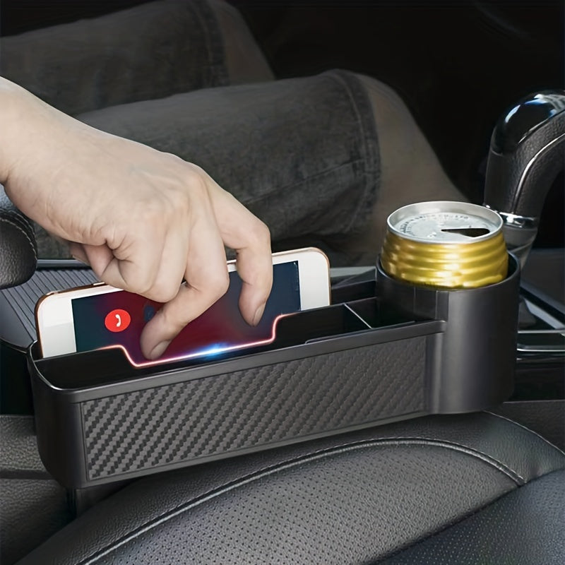 Carbon Fiber Car Gap Shelf Box Car Seat Clip Seam Storage Box