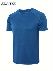5 Pcs Men's Solid Short Sleeve Quick Dry T-Shirt for Gym Training