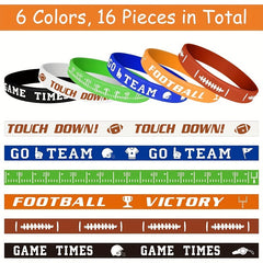 6 Football Theme Bracelets for Party Favors