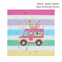 Summer Ice Cream Theme Party Disposable Tableware Paper Cup