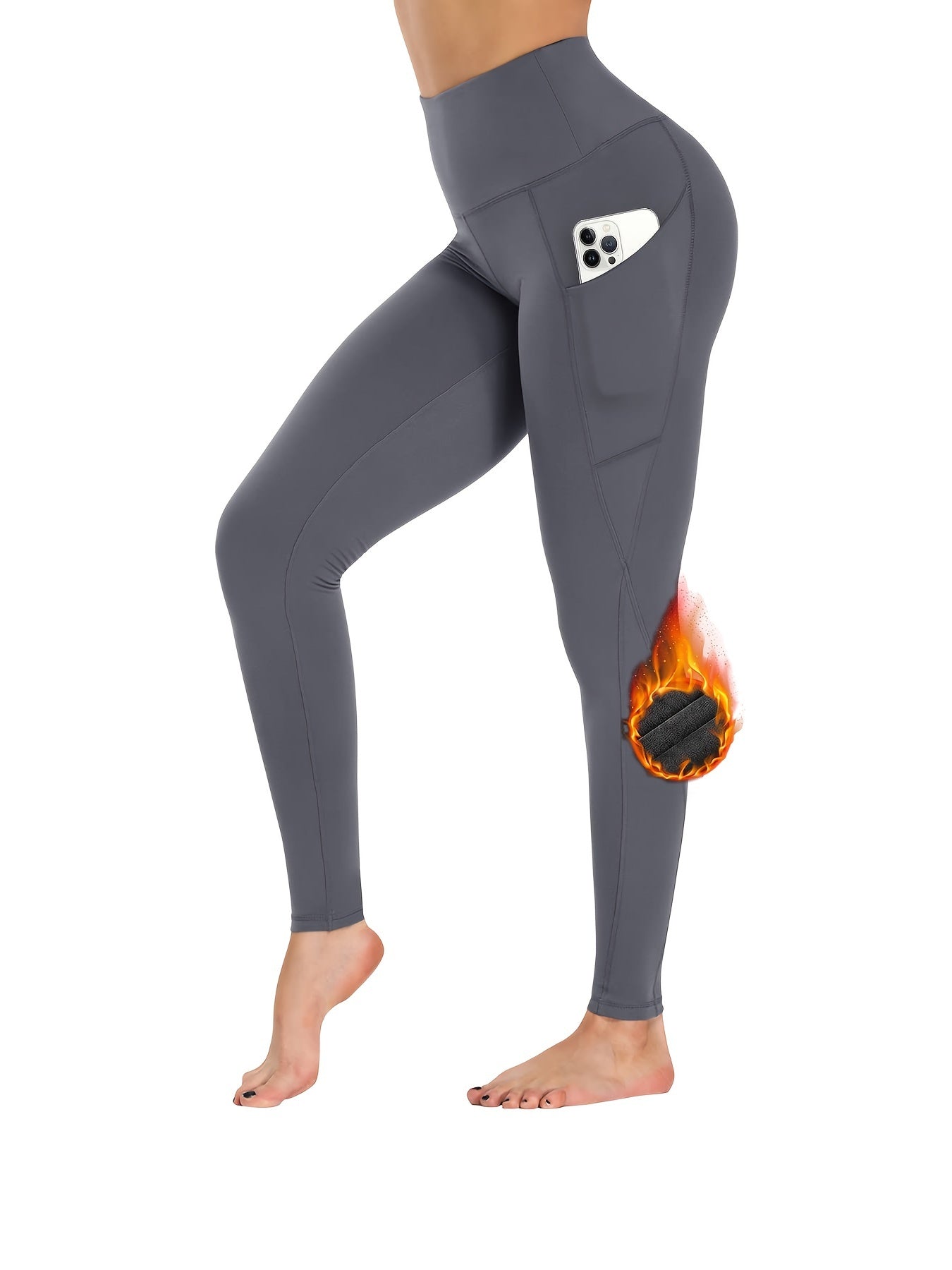 Fleece Lined Leggings With Pockets For Women