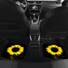 4pcs 3D Sunflower Car Floor Mats - Water Absorbent, Non-Slip, Stain Resistant