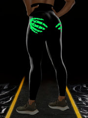 Fluorescent Skeleton Hands Yoga Leggings High Waist Workout Pants