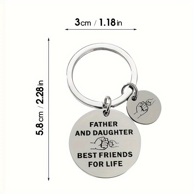 Father And Daughter Friends For Life Keychain Pendant