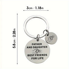 Father And Daughter Friends For Life Keychain Pendant