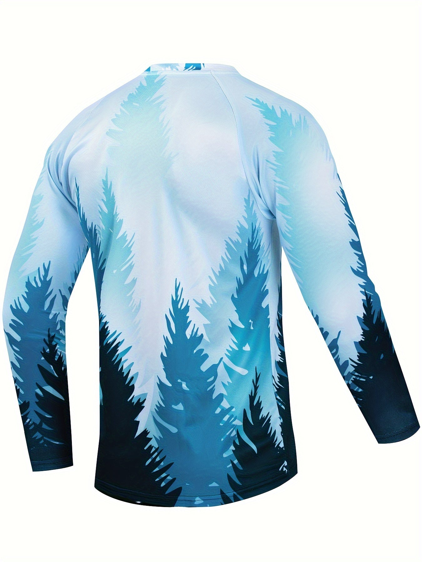 Men's Tree Pattern Long Sleeve Motorcycle T-shirt Quick Drying Breathable