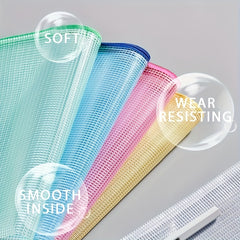 50pcs B6 Classic Office Supplies Paper Storage Mesh Zipper Bag