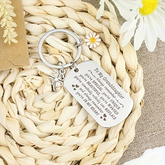 Stainless Steel Keychain Gift For Granddaughter From Grandfather Grandmother