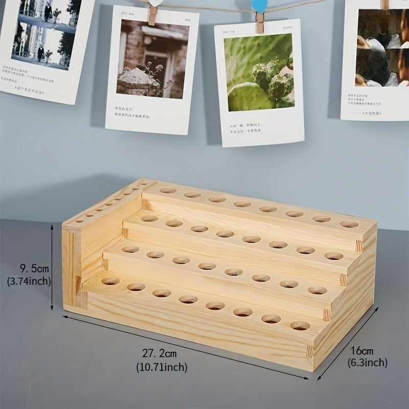 Wood Paint Holder Paint Storage And Display Box Holds 32 Paint Bottle