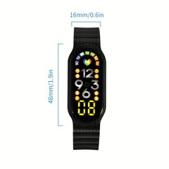 Boys Teens Heart Weekly Date Touch Sports LED Watch