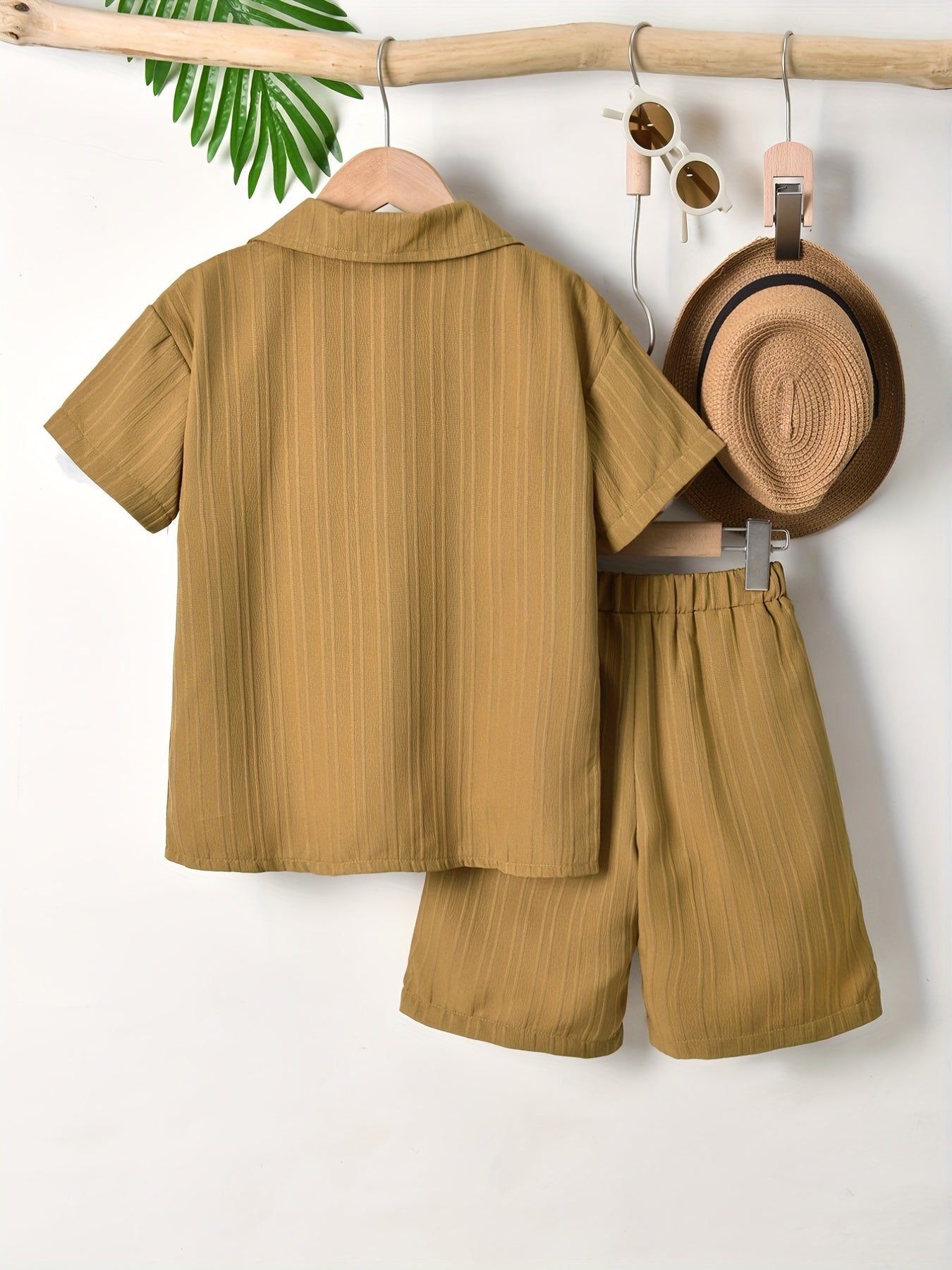 2pcs Boys Short Sleeves Shirt & Shorts Summer Clothes Sets