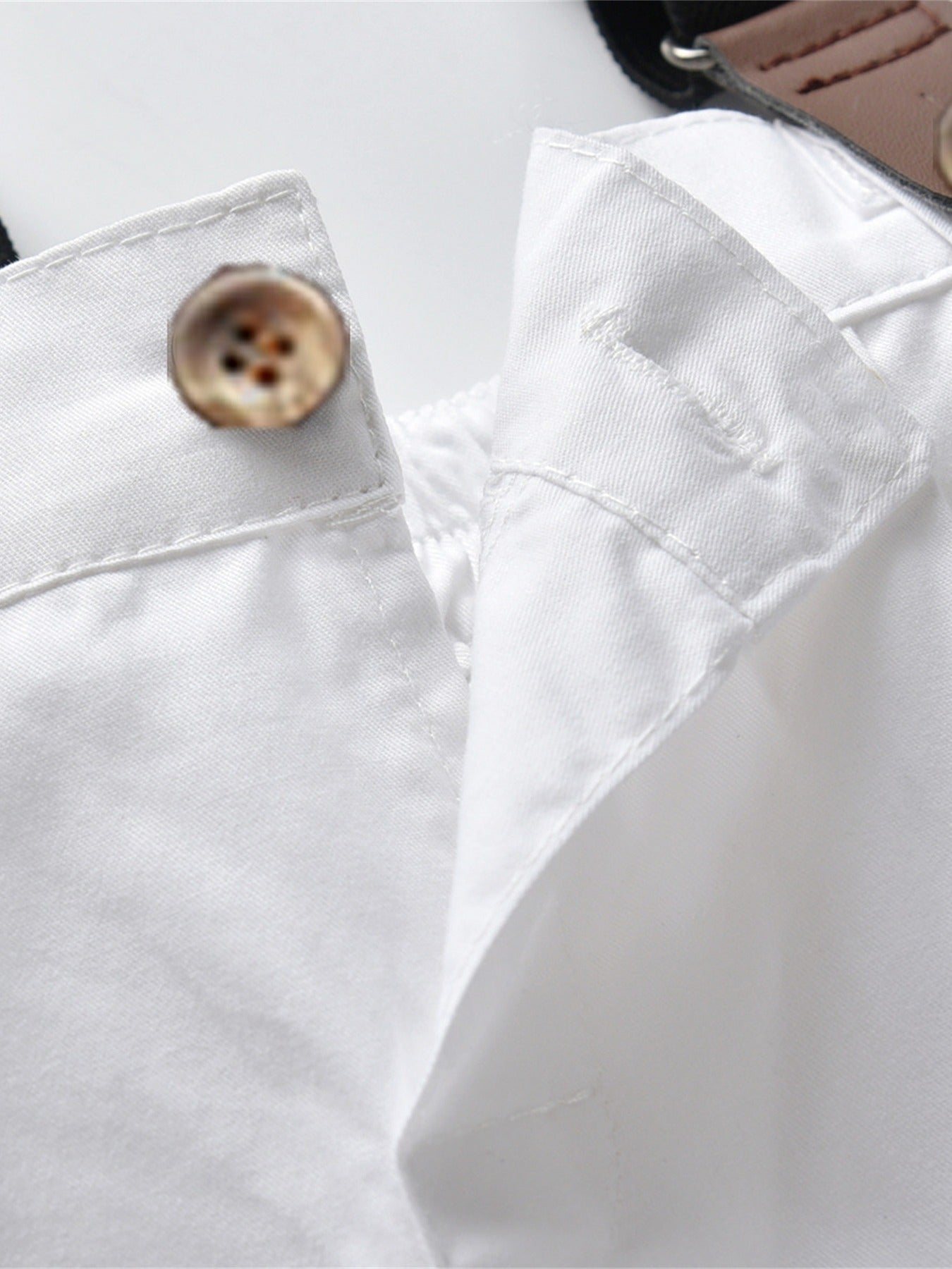 Toddler Boys Gentlemen Suit Stripe Shirt Suspender Pants Outfit Set