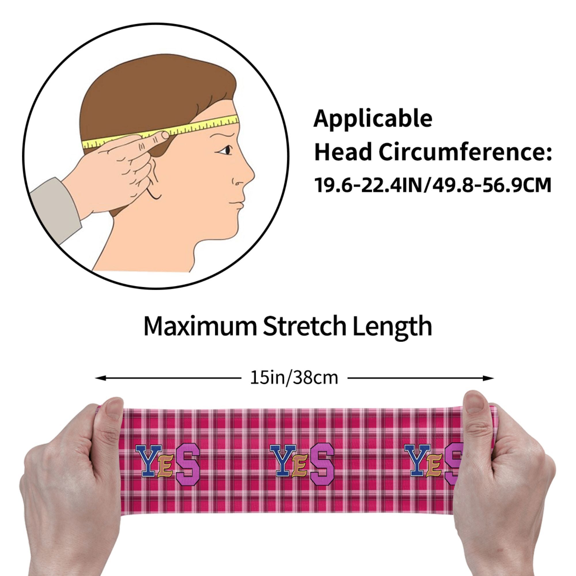 Checkered Headband Pink & Plaid Breathable Comfortable Fit Sports & Casual Wear